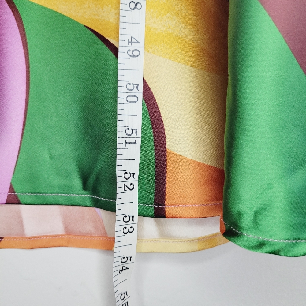 JOIE MULTICOLOR SATIN ABSTRACT PRINT Y2K Maxi Dress Size XS V-Neck Sleeveless - Picture 6 of 8